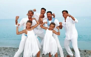 ¡El clan completo! Diego Simeone, sus hijos y Carolina Baldini de festejo en Italia