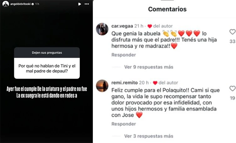 ANGEL DE BRITO AVISO QUE HABÍA LIO (IZQUIERDA). LOS ME GUSTA DE LA MAMA DE CAMI HOMS CONTRA RODRIGO DE PAUL (DERECHA)