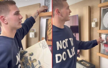 Franco Mastantuono mostró su colección de vinilos y sorprendió a todos con sus gustos