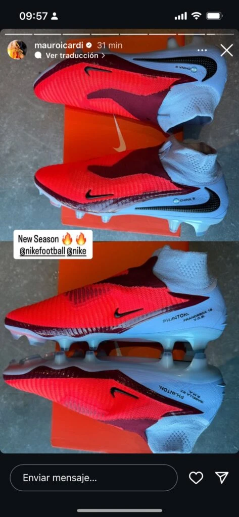 LOS BOTINES DE ICARDI CON EL NOMBRE DE LA CHINA
