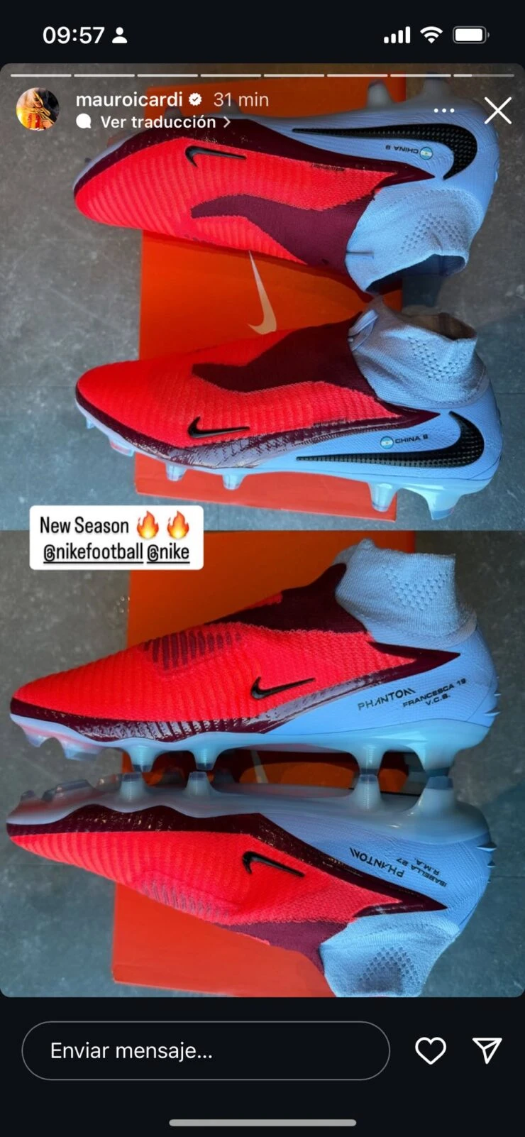 LOS BOTINES DE ICARDI CON EL NOMBRE DE LA CHINA