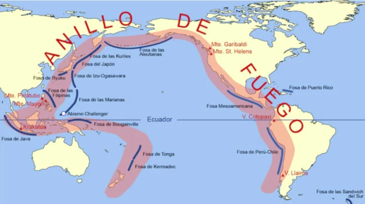 ESTA IMAGEN CLARIFICA BASTANTE: ARGENTINA ESTA AFUERA DEL "ANILLO DE FUEGO" TAN TEMIDO.