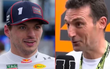 Lionel Scaloni y su inesperado cruce con Max Verstappen en el GP de Bélgica: las fotos