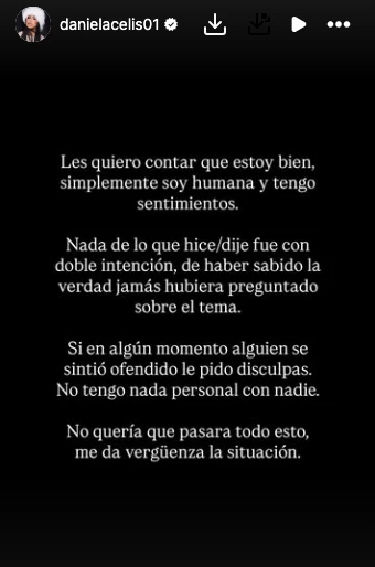 LA CARTA QUE ESCRIBIO DANIELA CELIS TRAS CONFIRMARSE LA INFIDELIDAD DE THIAGO CON LA TANA DE GH.