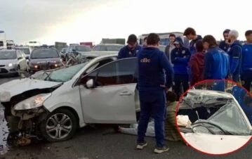 Se accidentó un futbolista de Rosario Central en la autopista y Di María lo asistió: las fotos más impactantes