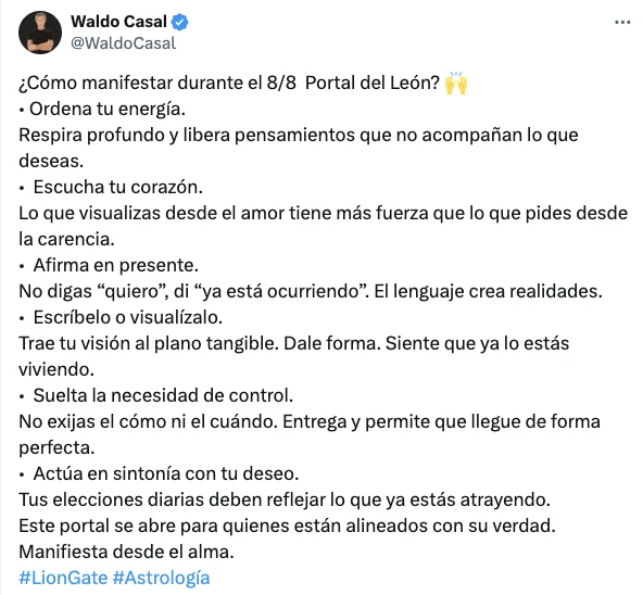 LAS UTILES Y PRACTICAS RECOMENDACIONES DE WALDO CASAL PARA APROVECHAR EL "OCHO DEL OCHO"