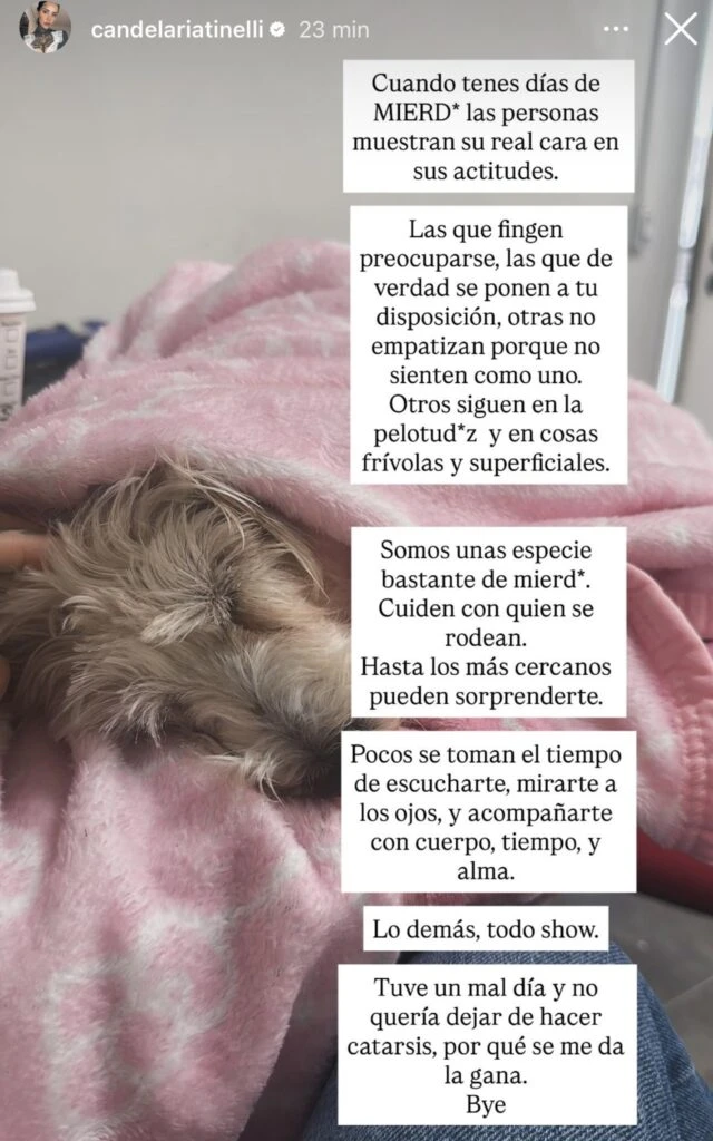 LA CARTA DE CANDE TINELLI CONTRA SU FAMILIA. ¿LA TRAICIONARON?