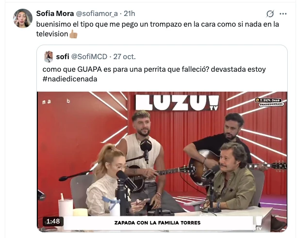 LA DENUNCIA DE LA CANTANTE SOFA MORA.