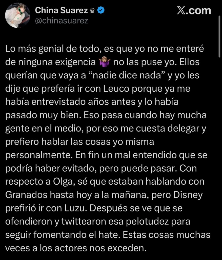 LA CHINA SUAREZ CONTRA TODO EL MUNDO.