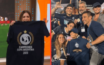 El alocado festejo de Pamela David tras la copa que ganó Independiente Rivadavia, el club de su marido