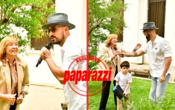 ¡Exclusivo! Las fotos de Abel Pintos haciendo una acción solidaria en el Hospital de Niños