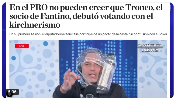 NO SE LA DEJO PASAR: MIENTRAS FANTINO HABLABA PASABAN UNA Y OTRA VEZ ESTA IMAGEN. 