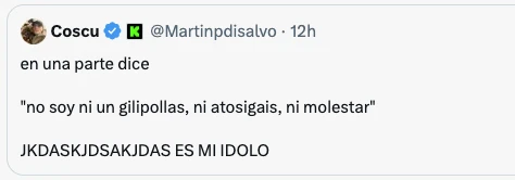 HASTA EL INFLUENCER COSCU, EL NUMERO UNO DE LOS STREAMERS ARGENTINOS, SE RIO DEL TEMA.