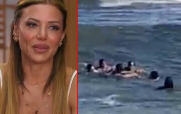 El desconsolado llanto de Evangelina Anderson en medio del rescate de Martín Demichelis y sus hijos en el mar