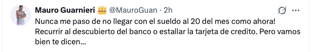 LO DIJO EL EX SURVIVOR MAURO GUARNIERI, LO SUFREN MILLONES DE ARGENTINOS SISTEMATICAMENTE.