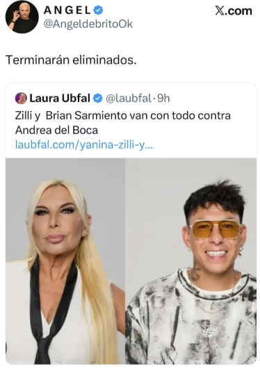 PARA DE BRITO, YANINA ZILLY Y BRIAN SARMIENTO SERAN LOS PROXIMOS ELIMINADOS DE GRAN HERMANO.