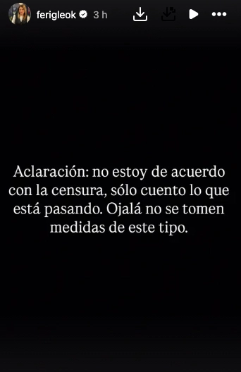 POR LAS DUDAS Y POR ALGUNOS MENSAJES QUE LE LLEGABAN, FERNANDA IGLESIAS SE VIO EN LA NECESIDAD DE HACER UNA ACLARACION.