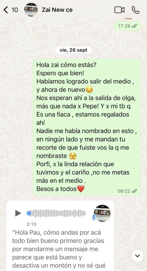 EL CHAT DE PAULA CHAVES Y ZAIRA NARA.