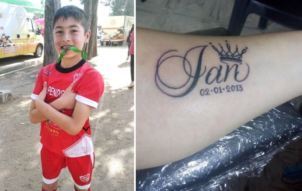 Ian Cabrera y el tatuaje de su papá. (Facebook)