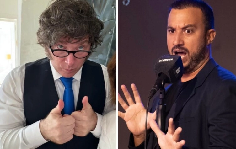 Javier Milei y Tomás Rebord. (Fotos Instagram)