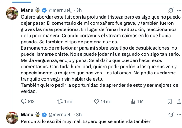 EL DESCARGO/PEDIDO DE DISCULPAS DE MERNUEL. ¡DE LA QUE SE SALVO ZAIRA!