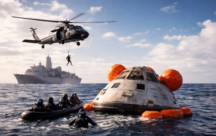 Artemis II: cómo será el operativo de rescate de los astronautas tras el amerizaje.