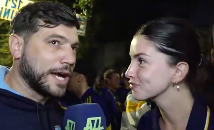 ¡Golazo! Una psicóloga igual a la China Suárez fue a ver a Boca y se volvió viral por levantarse al periodista más fachero del streaming