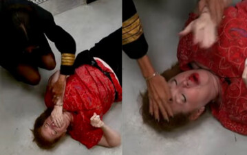 "¿Es sangre o pintura?": Las fotos de Andrea del Boca con la cara destrozada desataron una polémica infernal