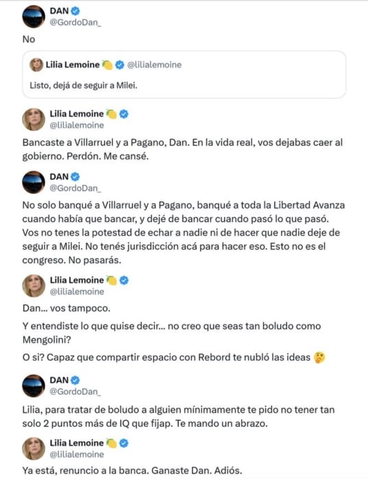 LA PELEA ENTRE EL GORDO DAN Y LILIA LEMOINE.