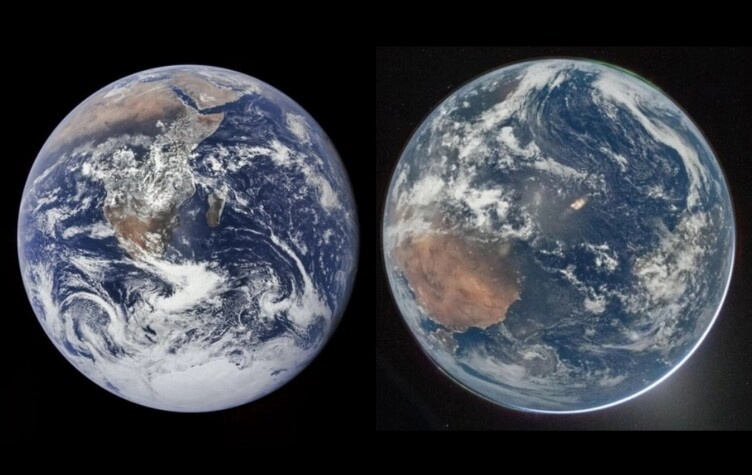 La Tierra, según la tomaron en 1972 y ahora, en 2026. (NASA)