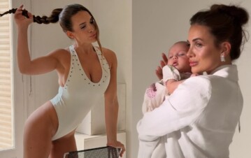 A dos meses de ser mamá, Cami Homs volvió a modelar con una producción sexy junto a su beba: las mejores fotos