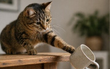 No es maldad: por qué los gatos tiran cosas al suelo y qué significa realmente