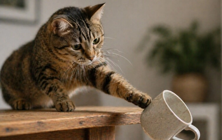 Por qué los gatos tiran cosas al suelo: la explicación científica