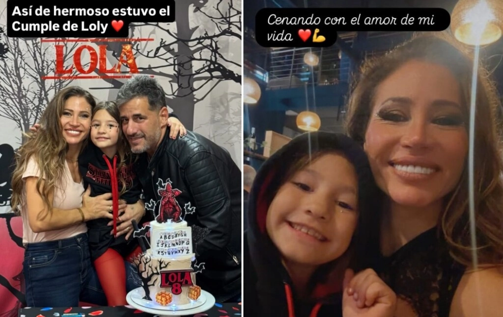 Los dos posteos de Adabel Guerrero, antes y después de que se conociera el rumor.