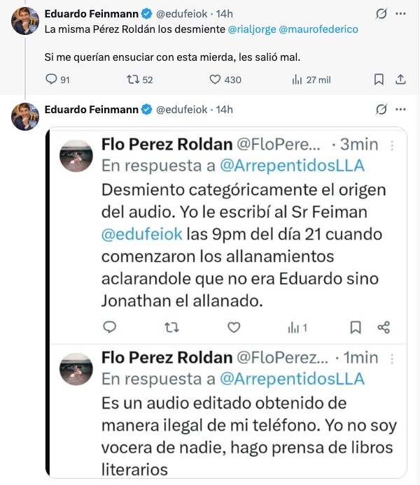 LA RESPUESTA FINAL DE FEINMANN A RIAL.
