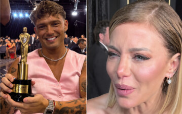 Desplante a Evangelina Anderson y beso con otra famosa: la noche de Ian Lucas en los Martín Fierro más polémicos