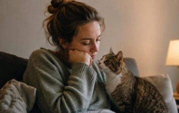 El motivo por el que los gatos se acercan a una persona cuando está triste