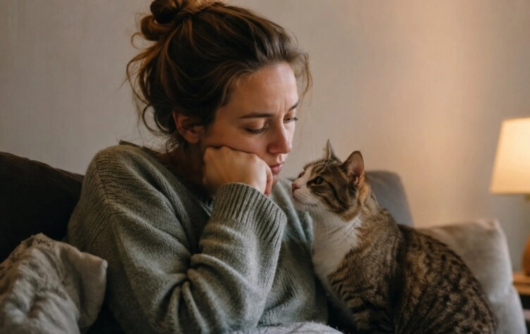 El motivo por el que los gatos se acercan a una persona cuando está triste