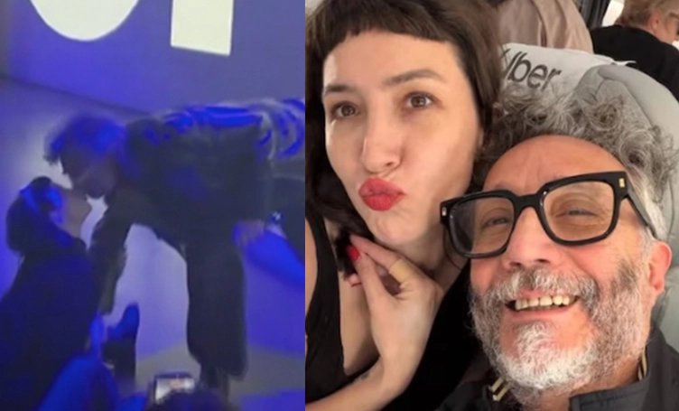 EL PRIMER BESO DE FITO PAEZ Y SOFIA GALA