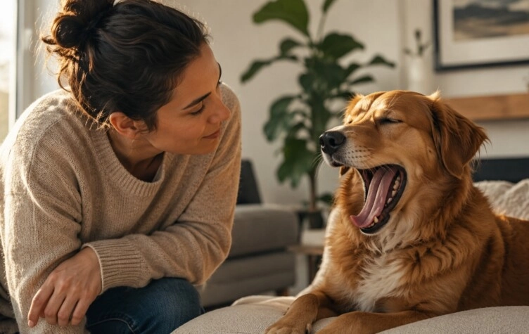 No es cansancio ni aburrimiento: qué quiere decir tu perro cuando bosteza justo mientras le hablás
