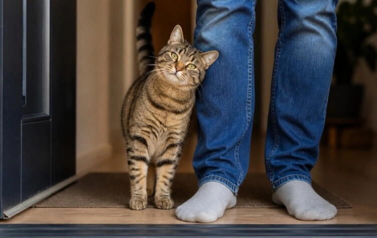Por qué tu gato hace esto cuando llegás a casa y qué significa