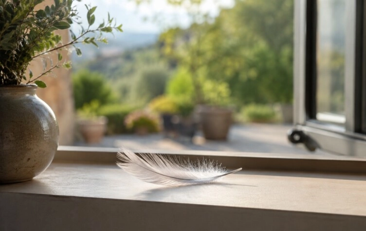 Qué significa encontrar una pluma en el patio o la ventana