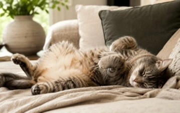 Qué significa que un gato duerma con la panza hacia arriba