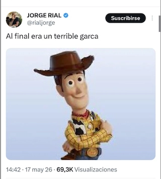 ALGUNA VEZ, MAZZOCCO DIJO QUE "VENTURA ES COMO WOODY DE TOY STORIE". AHORA, RIAL USO ESA FIGURA PARA DARLE CON TODO A SU "EX HERMANO".