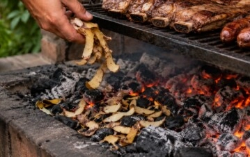 Truco viral: para qué sirve tirar cáscaras de papa sobre las brasas del asado