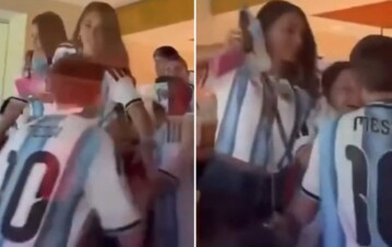 El video de Thiago y Mateo, los hijos de Lionel Messi, peleándose durante el partido de la Selección Argentina