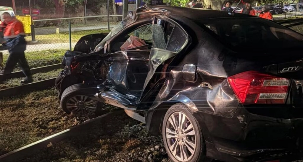 Así quedó el Honda Civic de Federica Pais.