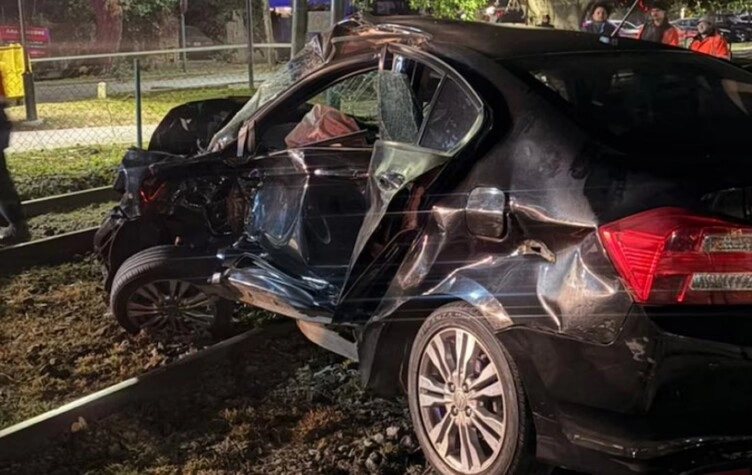 Así quedó el Honda Civic de Federica Pais.