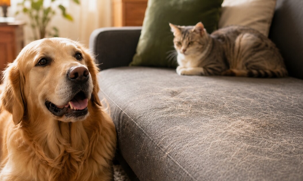 El truco viral para sacar pelos de mascotas del sillón sin usar aspiradora