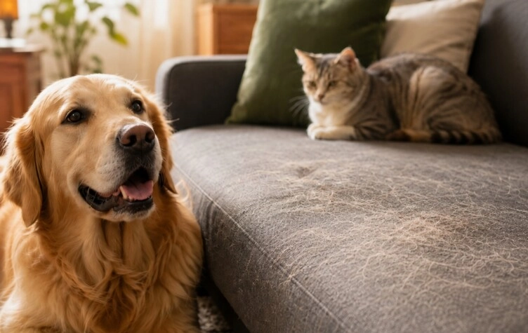 El truco viral para sacar pelos de mascotas del sillón sin usar aspiradora